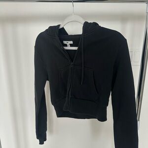 Black Cropped Zip up